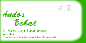 andos behal business card